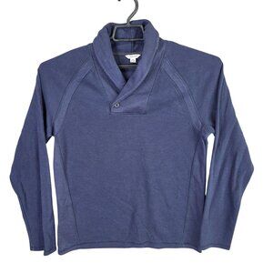 Mens Calvin Klein Navy Shawl Collar Pullover Sweater Long Sleeve Cotton Blend M
